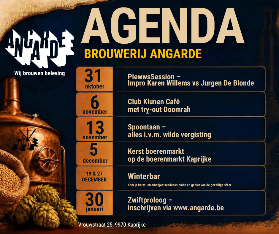 Winterbar 1 Agenda Brouwerij Angarde najaar 2026